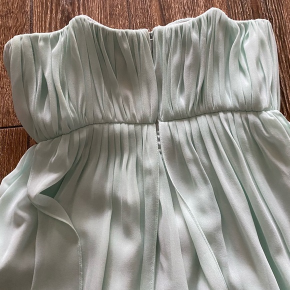 Dona Morgan strapless mint green flowy  wedding/prom midi dress - Picture 6 of 12